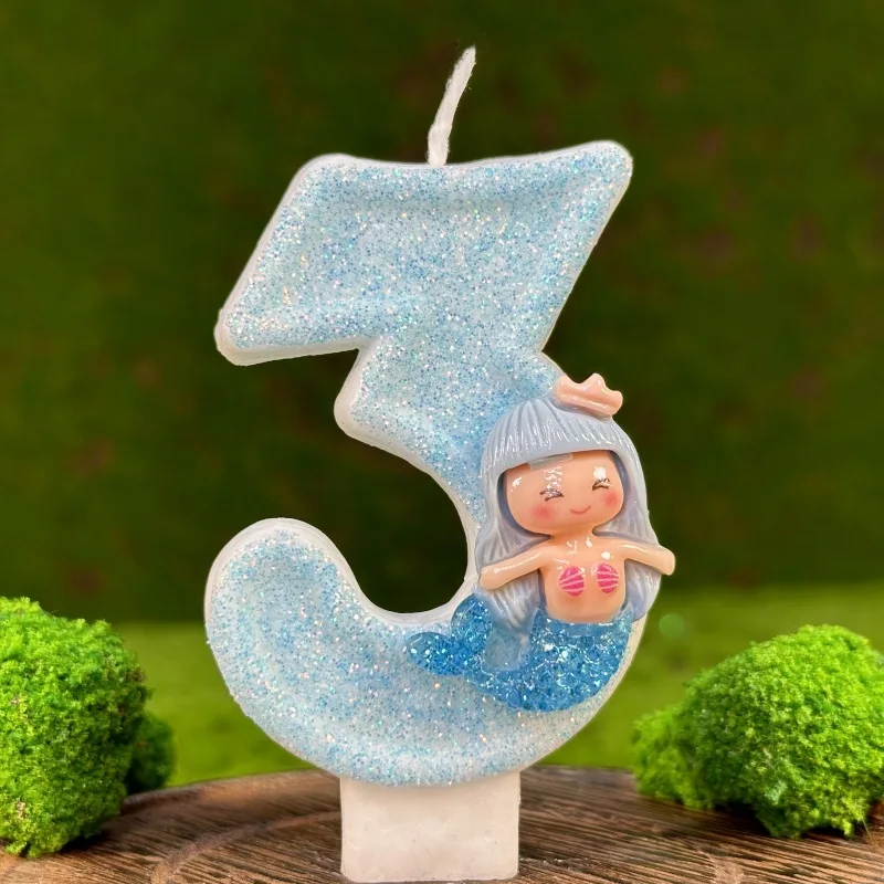 Number 0-9 Blue Birthday Candle Things Party Supplies Decorative Candles Surprises Number Girl Cake Decoration Rituals Candle