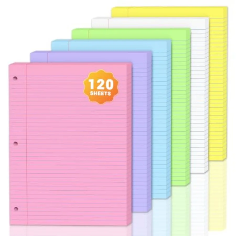 120 Sheets Colored 8x10.5 Inch - Paper Punch 3 Hole recension och pris