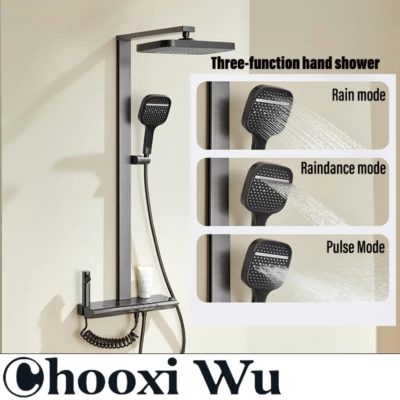 

CHOOXIWU-Build your home LED digital display four-function water outlet bathroom set full set of shower head bathroom decoration