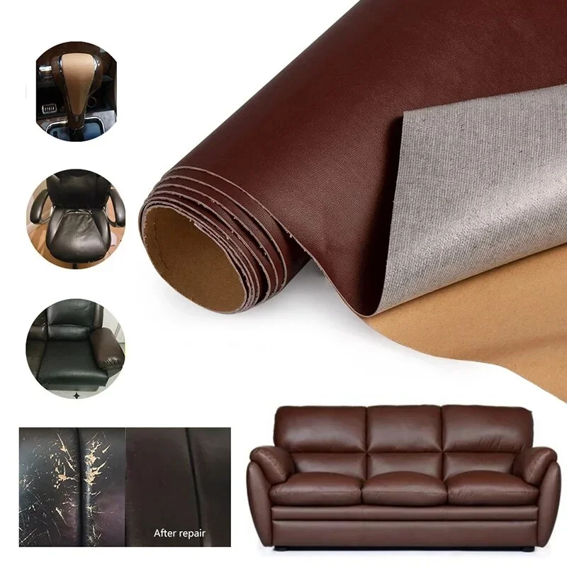 50cm Thickened PU Self-Adhesive Wear-Resistant Lychee Pattern Sofa Cushion Repair Sticker Protective Film Artificial Leather.
