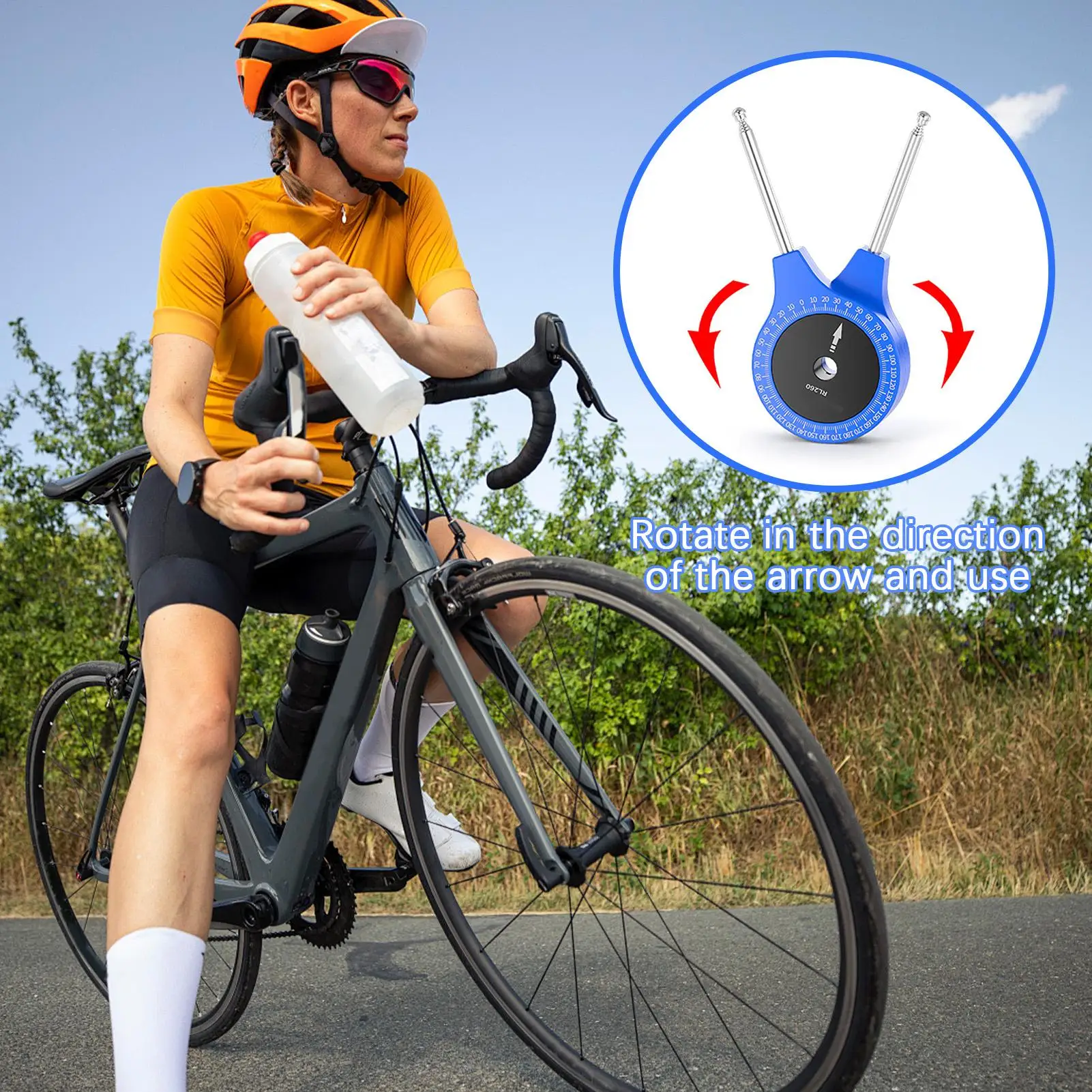 

Road Bicycle Fitting Airship Knee Joint Angle Measuring Tool Bike Riding PostureProtractor
