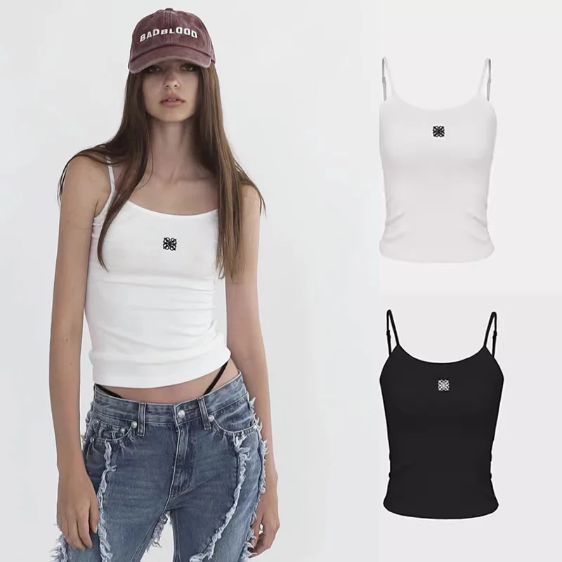 

Женский модный базовый слой Spicy Girl American Sle с вышивкой Csole, топ ort Sve Color Slim Fit, лето