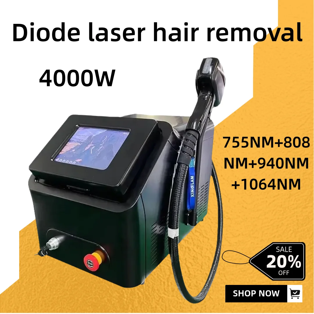 

Professional Diode Laser Hair Removal Machine Painless Permanent Hair Removal Hair Removal Laser 755 808 940 1064 Equipment
