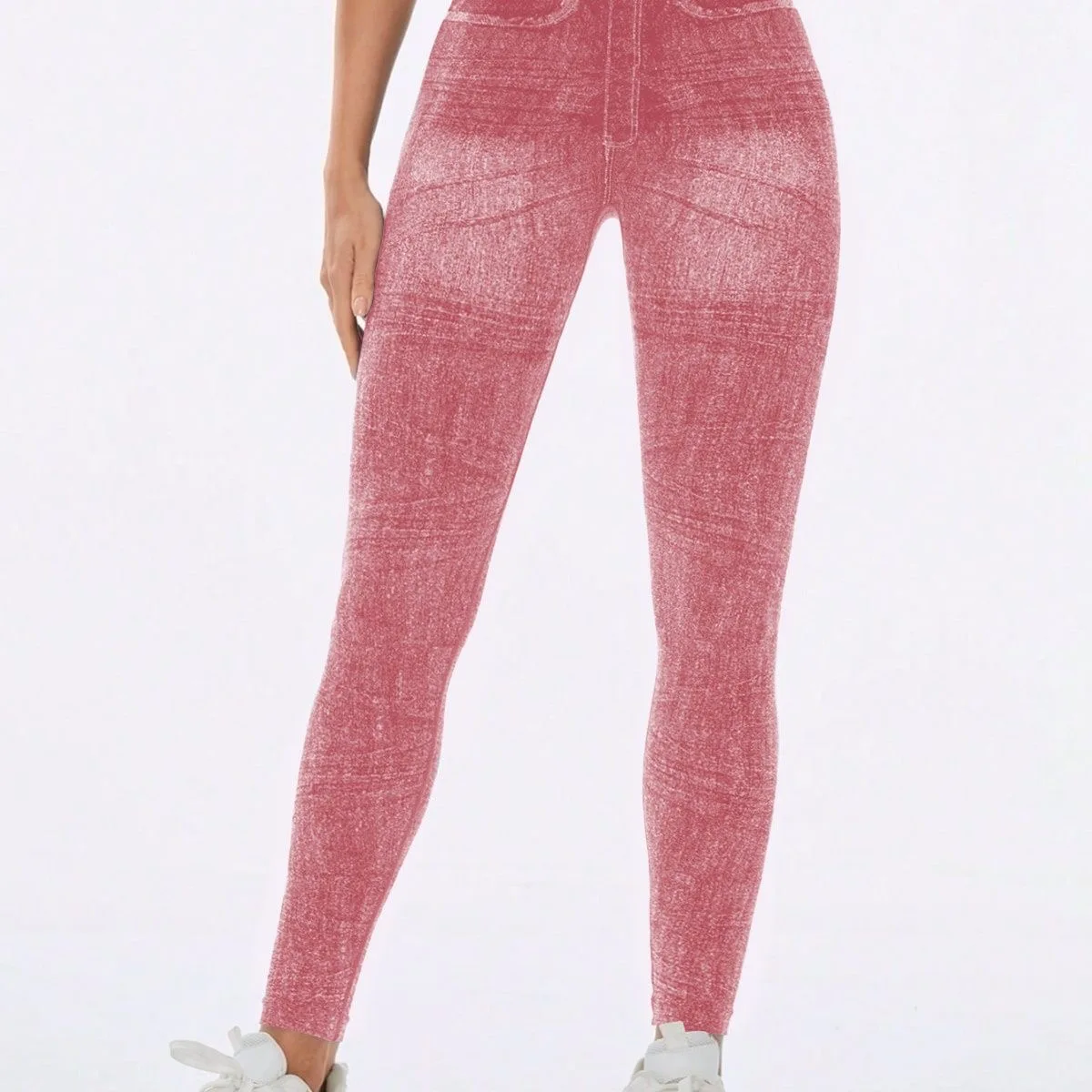 New Women Imitation Jeans Leggings Gym Fitness Athletic Workout Exercise Leggins Elastic Yoga Pants Sports Training Tights