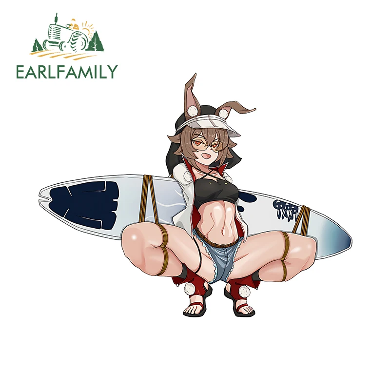 

EARLFAMILY 13cm × 10.1cm Cute Furry Girls Car Stickers Funny Game Character Design Decals Fashionable Durable Vinyl Car Wrap
