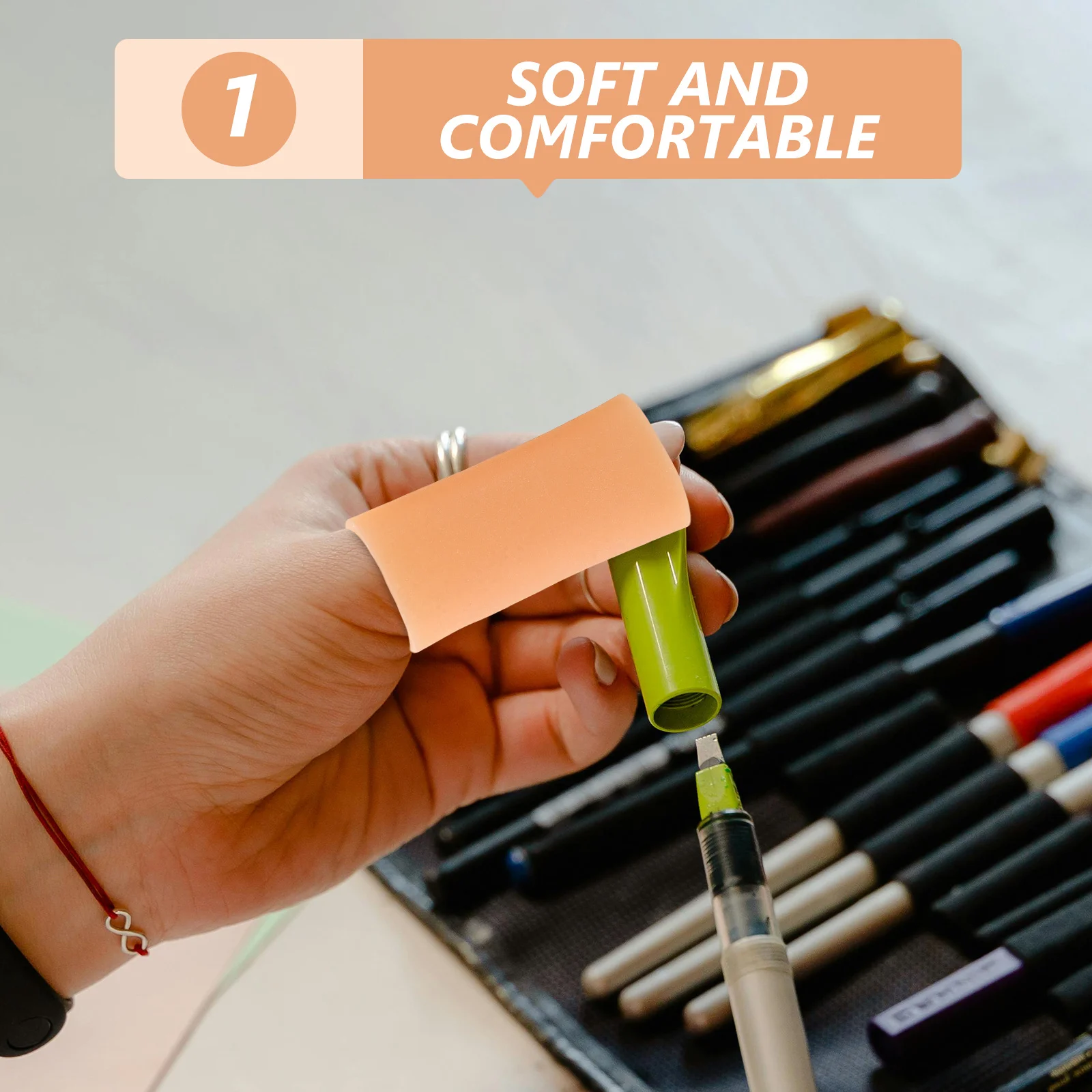 

10pcs Silicone Finger Covers Reusable Anti-Wear Protective Sleeve For Joint Hand Protection Portable Finger Protector Typing