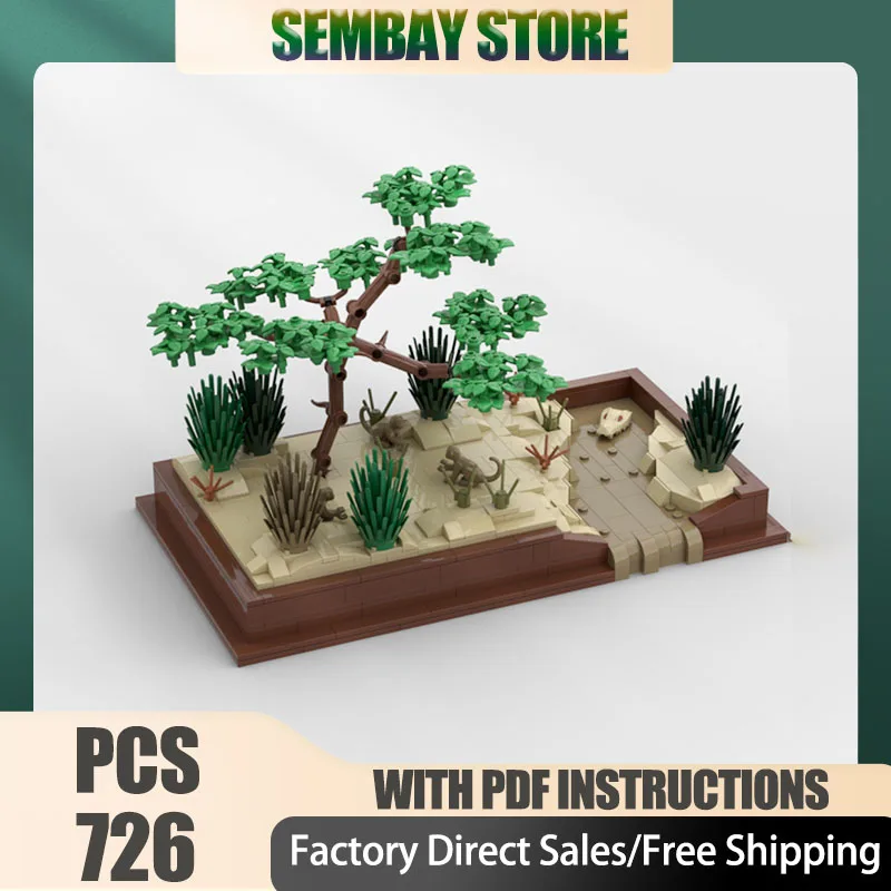 

City Street View Model Moc Building Bricks Modular Savanna Diorama Model Technology Blocks Christmas DIY Toy Construction Gift