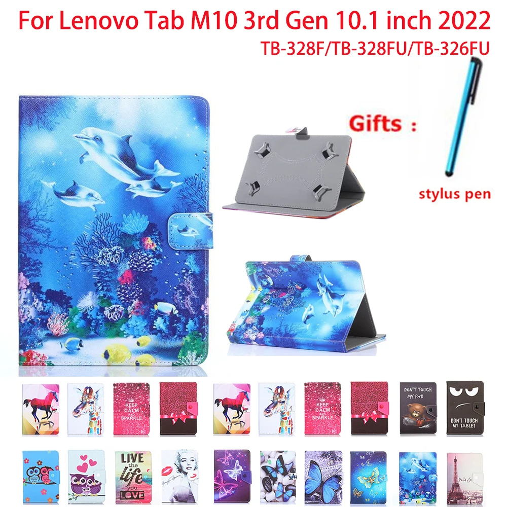 Universal Case For Lenovo Tab M10 3rd Gen 10.1 inch 2022 Tablet Case PU Leather Folding Stand Tablet Cover Protect Shell TB-328