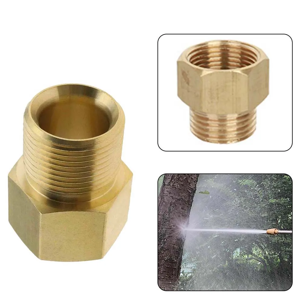 Pressure Washer Adapter Brass M22 Female Thread To 14mm Male Metric Adapter 4500 PSI Hight Pressure Washer Parts Cleaning Tool