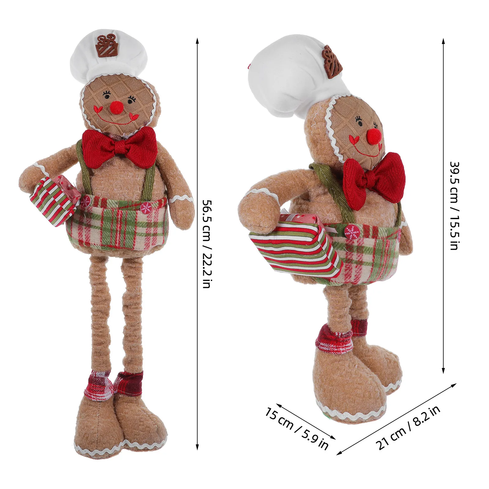 Gingerbread Christmas Man Decor Soft Extendable Legs Stable Standing Festive Window Display Indoor Holiday Christmas Decoration