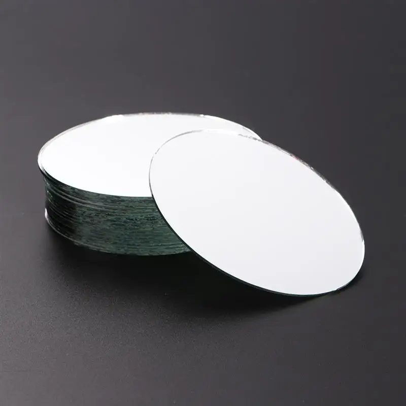 20Pcs Unfinished Pieces Oval Mirrors For Crafts Square Mirror Tiles Makeup Mirror Alloy Mirror Makeup Mirror Mini Oval