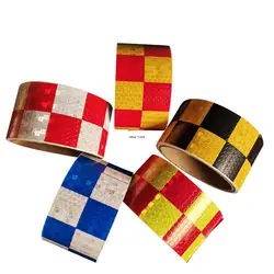 5cm*3m Grid Reflective Car Stickers Waterproof Adhesive High Visibility Caution Warning Safety Tapes Reflectors Strip For Truck