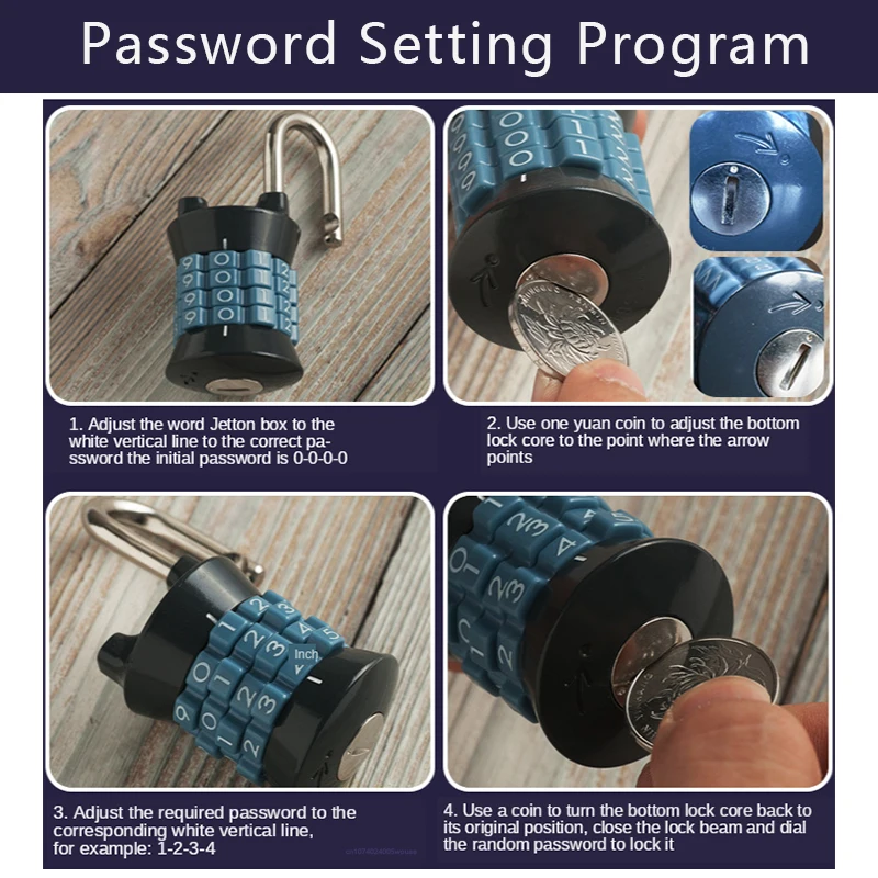 Master Lock 1535D Mini Dígitos Bloqueio, Número Senha, Cadeado Combinado, Segurança, Viagem, Segurança, Bagagem, Cadeado, Ginásio