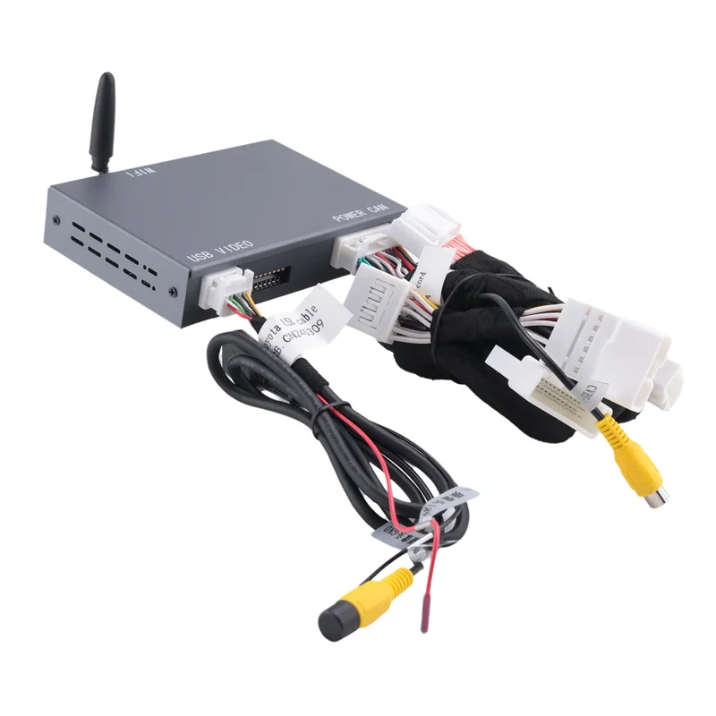 -ABAB Wireless For Carplay Android Auto Retrofit Decoder For TOYOTA 2014-2019 HIGHLANDER 4Runner Tacoma Land Curiser