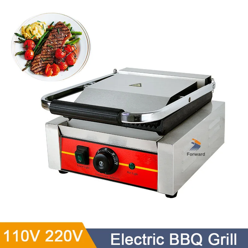 

1800W Electric Contact Grill Digital Griddle and Panini Press Opens 180 Degree Barbecue Optional Waffle Maker Plates