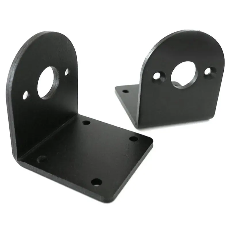 1PC Bracket 555 Motor Bracket 555 DC Motor Black L Shape Aluminum Alloy Fixed Support Mounting Bracket