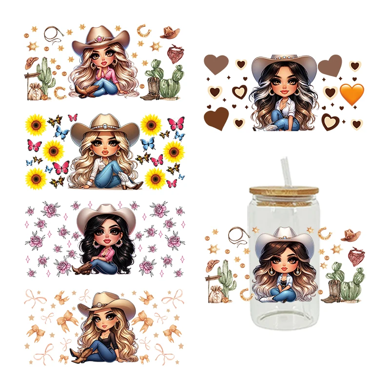 3D UV DTF Transfers Stickers 16oz Cup Wraps Fairy Girl Cowgirl Printed For DIY Glass Ceramic Metal Leather Etc. D15516