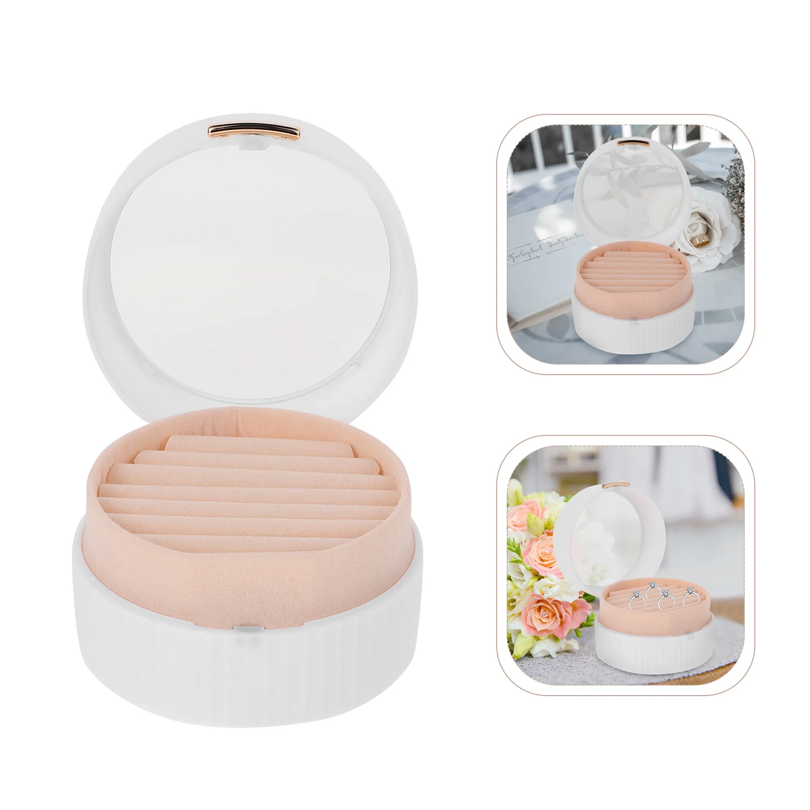 1Pcs Jewelry Storage Box Portable Organizer Case Transparent Window Necklace Earrings Storage Practical Travel Container