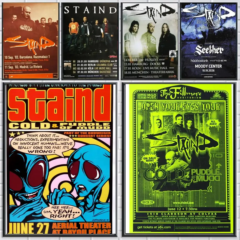 band S-Staind-D Poster Peel and Stick Wall Art for Cafe Office Bar and Home Decoration
