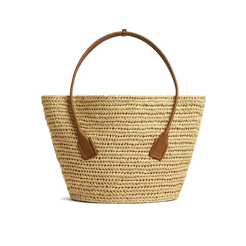 

Casual Vacation Large Capacity Woven Straw Tote Bag Women's Spring Summer New Fashion Grass Woven Handbag Versatile Tote Bag