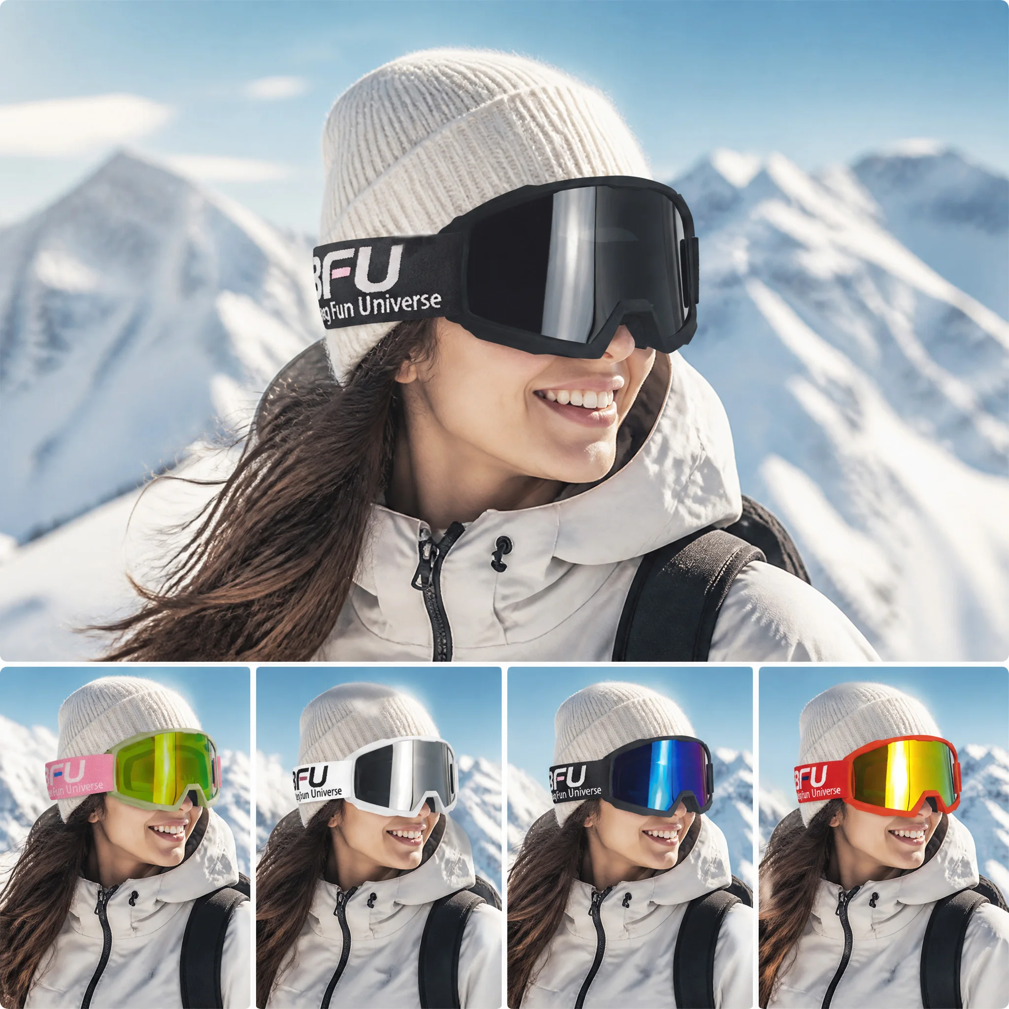 Adventure Sports Goggles Fit Myopia Spectacles, Thickened Sponge Padding for Skiing Motocross Desert Hiking Fans