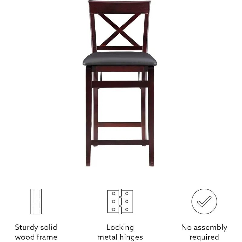 Triena-X Voltar Folding Counter Stool, Brown
