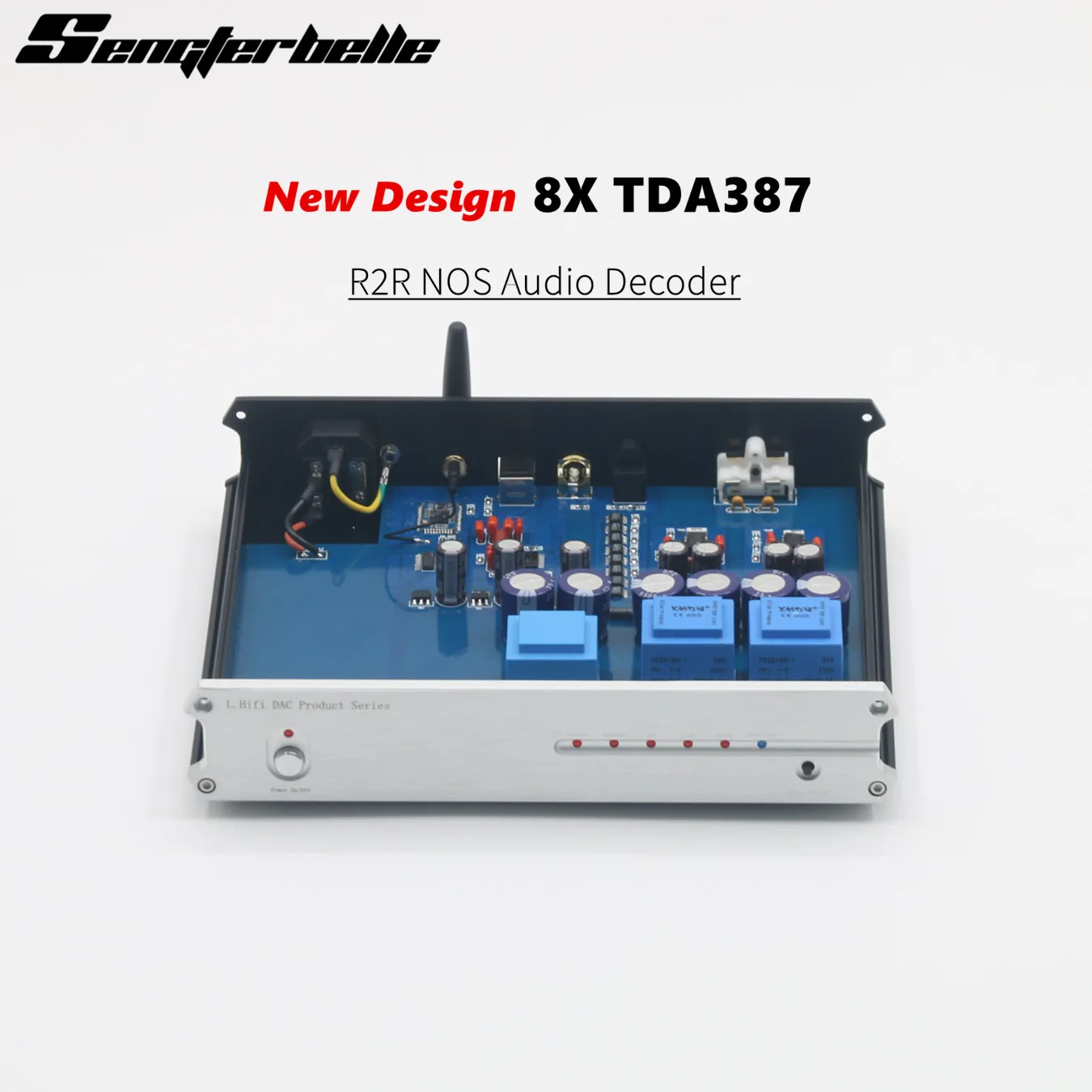 New Design 8X TDA1387 Audio DAC HiFi Coaxial Fiber USB Bluetooth R2R NOS Decoder