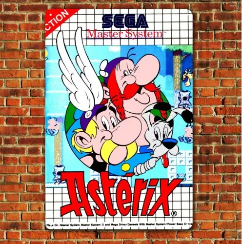 1p,Asterix Video Game Metal Poster - Master System Tin Sign (Size )