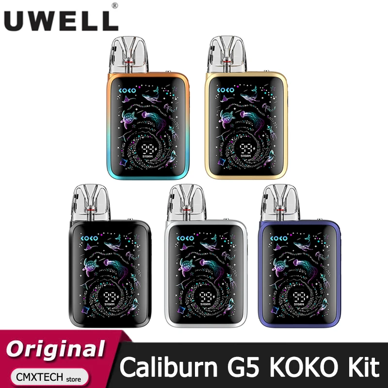 Original Uwell Caliburn G5 KOKO Kit 35W Vape mit 1600mAh Akku 3ML 0,6 Ohm GPP Pod-Kartusche Elektronische Zigarette Verdampfer