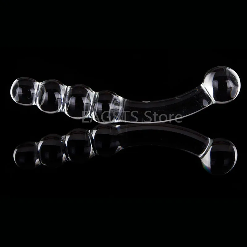 Doble de cristal púrpura consolador de vidrio Pyrex Artificial pene granulado espiral punto G Simulador de adultos juguetes sexuales para mujer