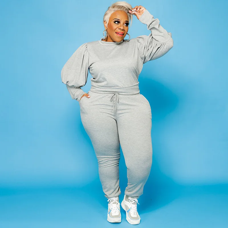 Odzież Plus Size 5xl dwuczęściowe stroje kobiet bluza ze streczu, bluzka spodnie dresowe legginsy Jogger dres hurtownie Dropshipping