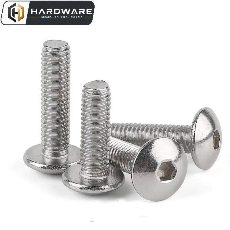100pcs/lot M2 M2.5 M3 M4 M5 304 Stainless Steel Hexagon Hex Socket Button Head Screw Bolts Round Flat Head Screw Standoff