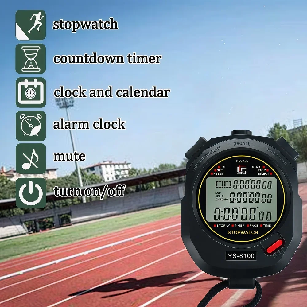 100 chronomètre de poche chronomètre précision 0.01s chronomètre de Sport numérique professionnel minuterie LCD chronomètre outils de minuterie