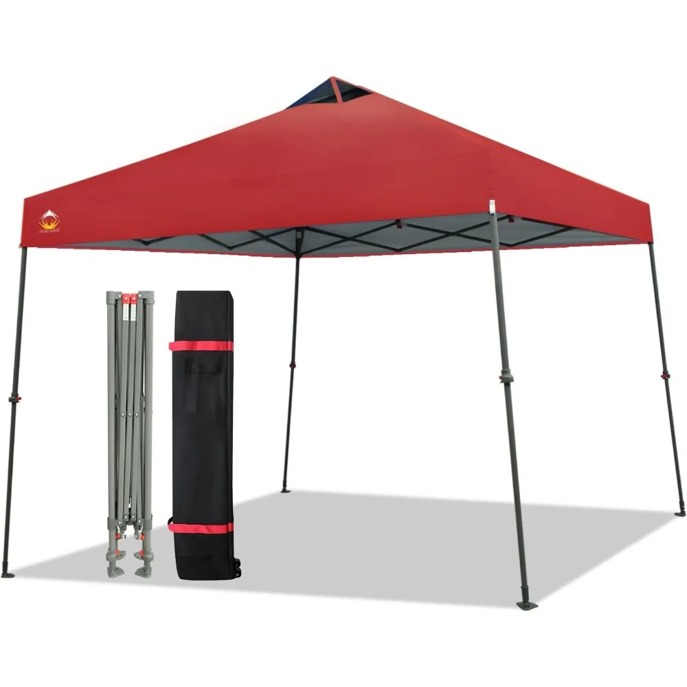 9x9 Pop Up Canopy - Beach Tent with One Push Setup - Easy Outdoor Sun Shade for Events, Parties, Camping - Gazebo with STO-N-Go