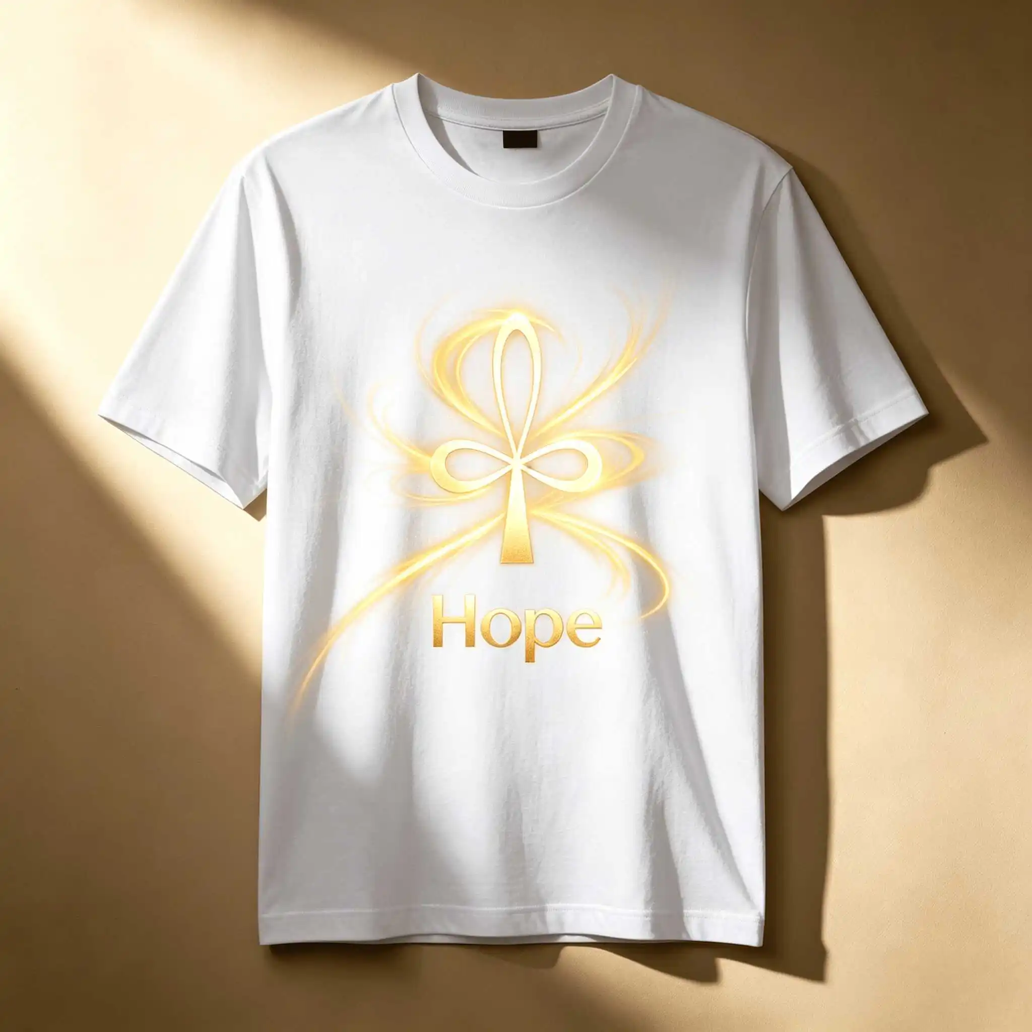 Summer Natural Cotton Glowing Hope Ankh Tee US Local Shipping Quiet Luxury Positive Gift S-5XL