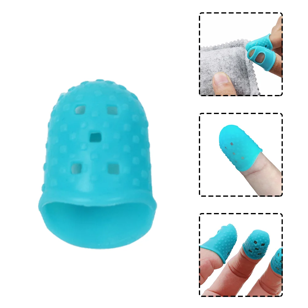 

Cover Embroidery Sewing Finger Cots Sleeves Practice Nail Covers Blue Silica Gel Resistant Baby