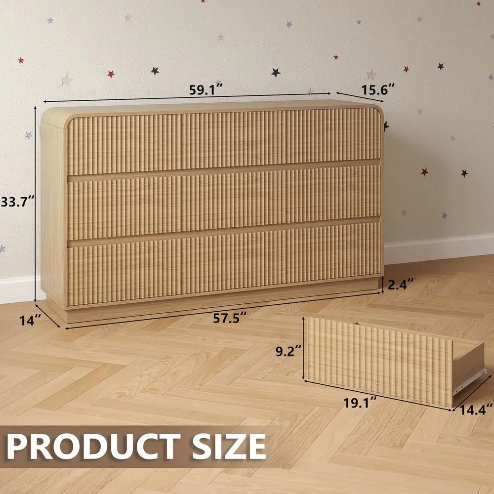 Drer or Bedroom with 9 Ders, luted Chest o Ders with Round Curved , Hidden Handles, ern Wood Storage Organizer or Bedroom, Nurse