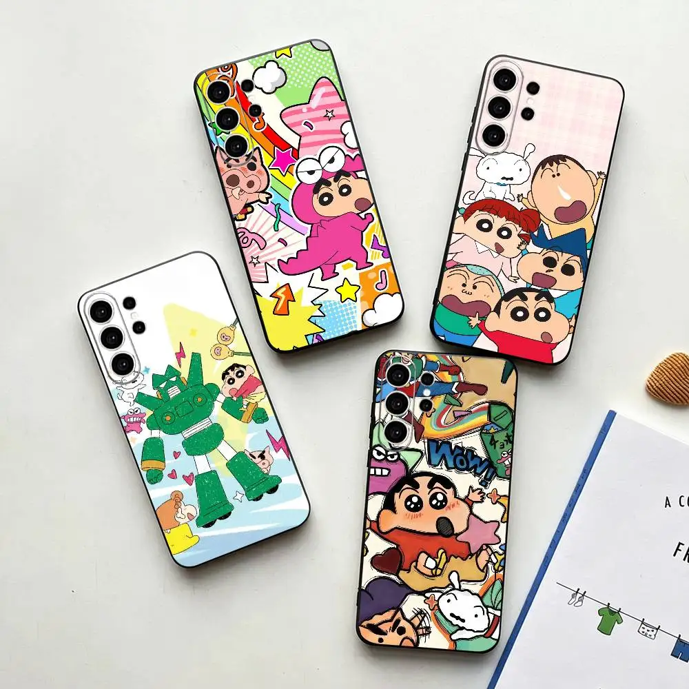 Crayon S-Shin-chan Cartoon  Phone Case For Samsung S25,S24,S21,S22,S23,S30,Ultra,S20,Plus,Fe,Note,10,9,5G Black Cover