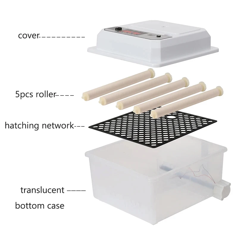 16 Eggs Dual-Electric Fully Automatic Turning Egg Incubator Household Farm Poultry Hatching Tool Chicken Ducks Birds Brooder