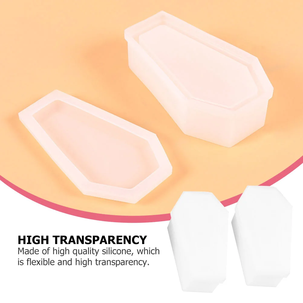 1 مجموعة نعش شكل قالب من السيليكون السلس مرنة عالية الشفافية قابلة لإعادة الاستخدام هالوين DIY بها بنفسك الحرفية قطرة الراتنج قالب الكريستال الغراء