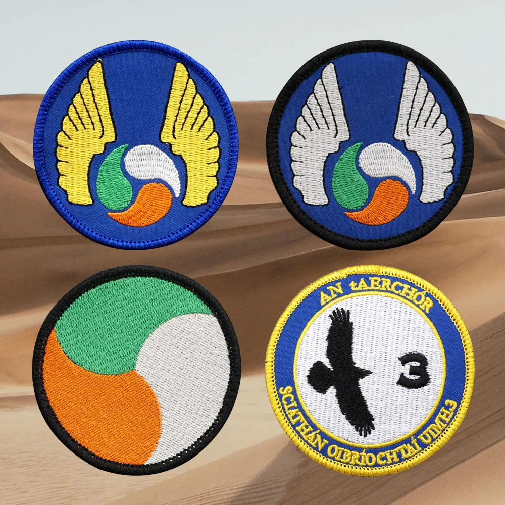 Roundel of the Irish Air Corps Tactical Embroidery Patches for Backpacks and Clothing military Accessories with Hook back