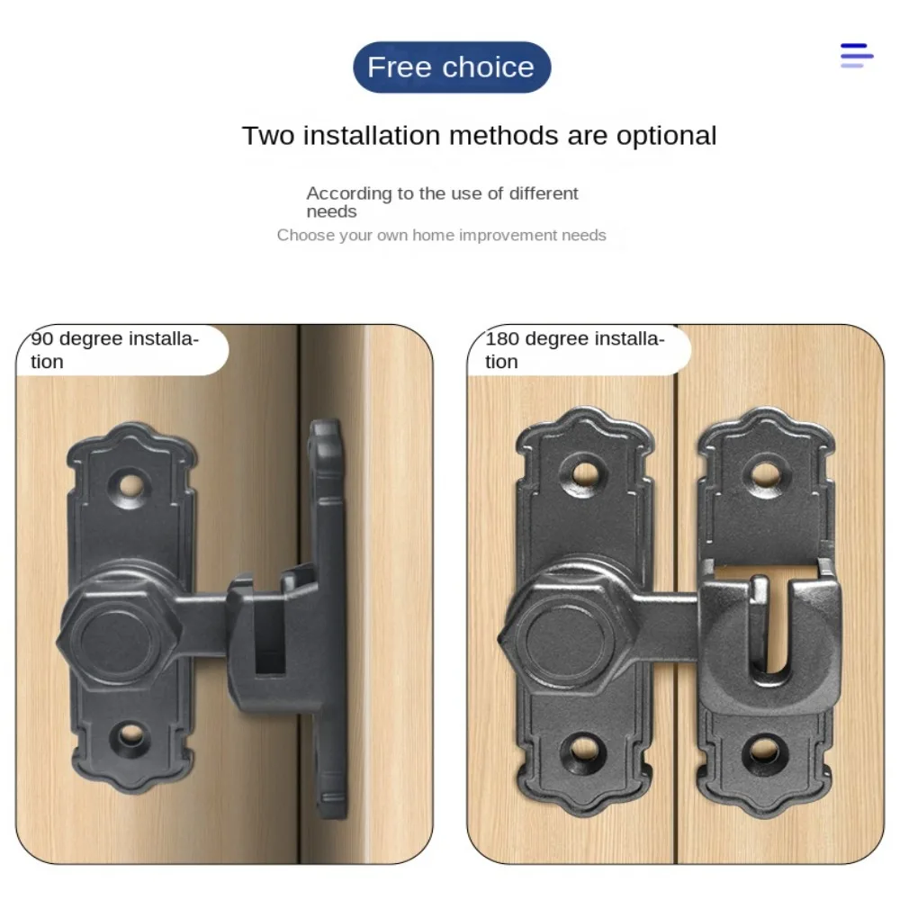 튼튼한 안전 슬라이딩 도어 캐치 90 180도 도난 방지 도어 해스프 알루미늄 합금 도어 볼트 창문