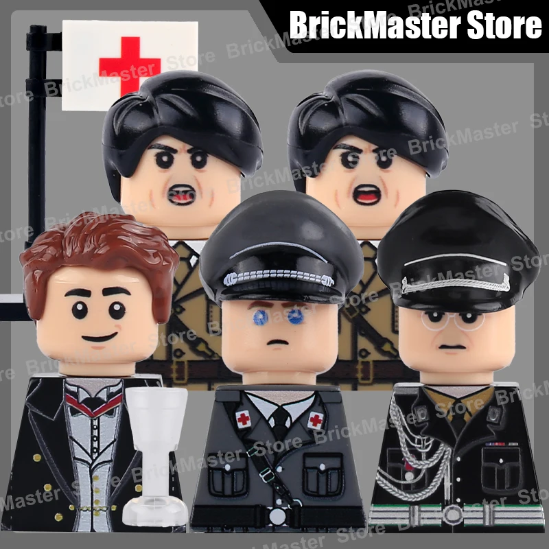 

WW2 Military Army Soldier Figures Medical Officer Building Blocks UV Printed Infantry Uniform Guard Flag Helmet Bricks Toys Gift