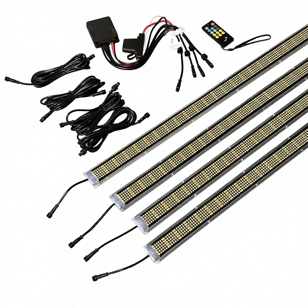 Kingshowstar 12V Fender Well Lights Kit For Trucks Mudguard Frame Strips Pure White Underbody Lights Retrofit/Upgrade