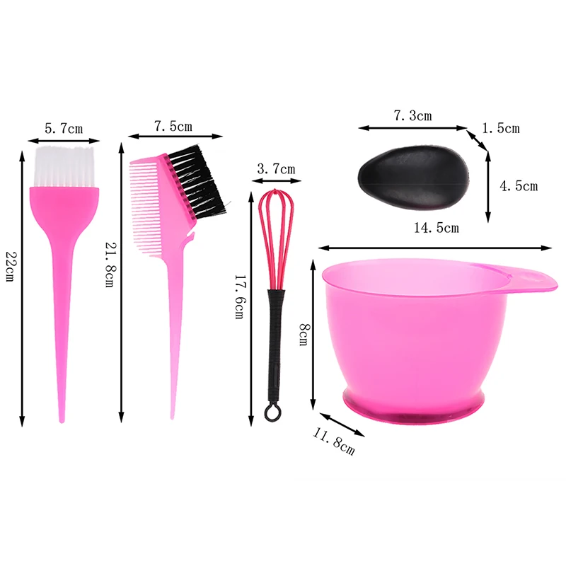 5Pcs/Set Bowl Set Bleaching Dye Kit Beauty Comb  Hair Colouring Brush