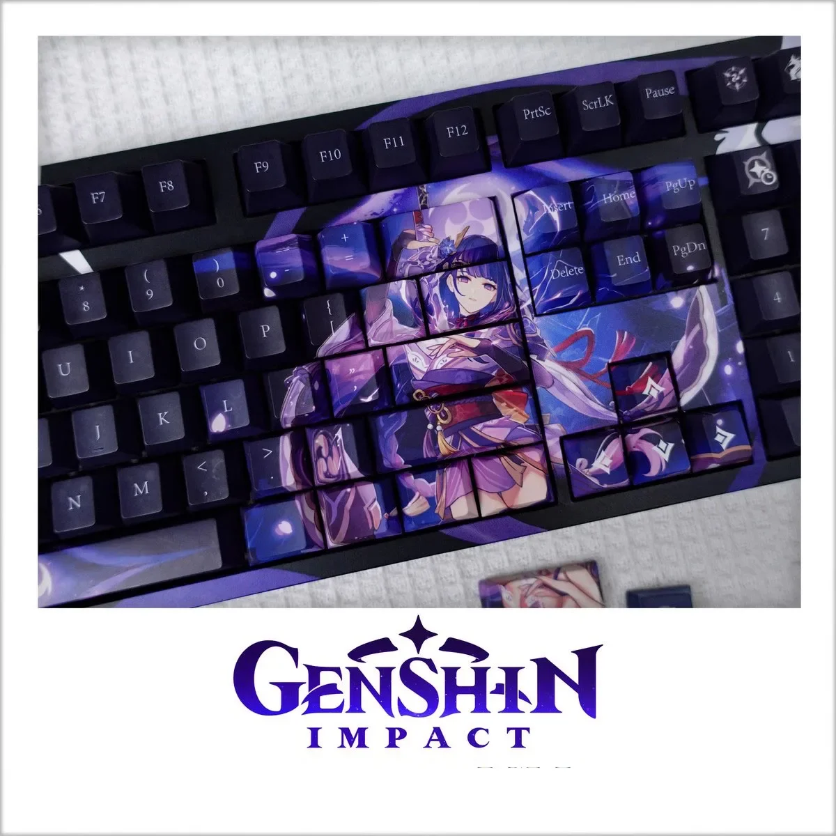 Genshin impacto raiden shogun ayaka keycaps pbt tampas para jogo de teclado mecânico personalizar