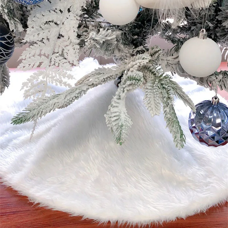 Weihnachtsbaum Rock Aus Kunstpelz – 121,9 Cm, Weiß, Mit Streifenmuster, Flauschig & Weich Für Festliche Dekoration