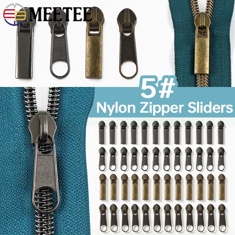 

5/10M 5# Nylon Zippers+Slider for Sewing Bag Pocket Replace Zipper Puller Clothes Luggage Decor Zips Repair Kits Accessories