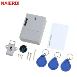 NAIERDI-cerraduras electrónicas inteligentes digitales para armario, cerradura con Sensor Invisible, cajón con tarjeta EMID IC, herrajes para muebles