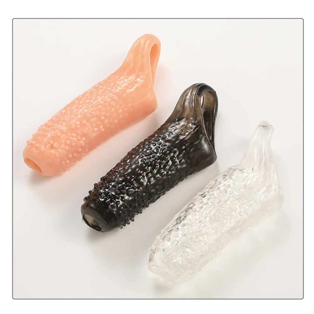 Silicone Penis Extender Condom Reusable Dildo Sleeve Glans Delay Ejaculation Cockring No Vibrator Adult Sex Toys For Men Couples view 2